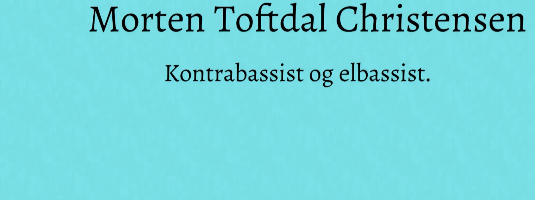 Morten Toftdal Christensen, coverbillede